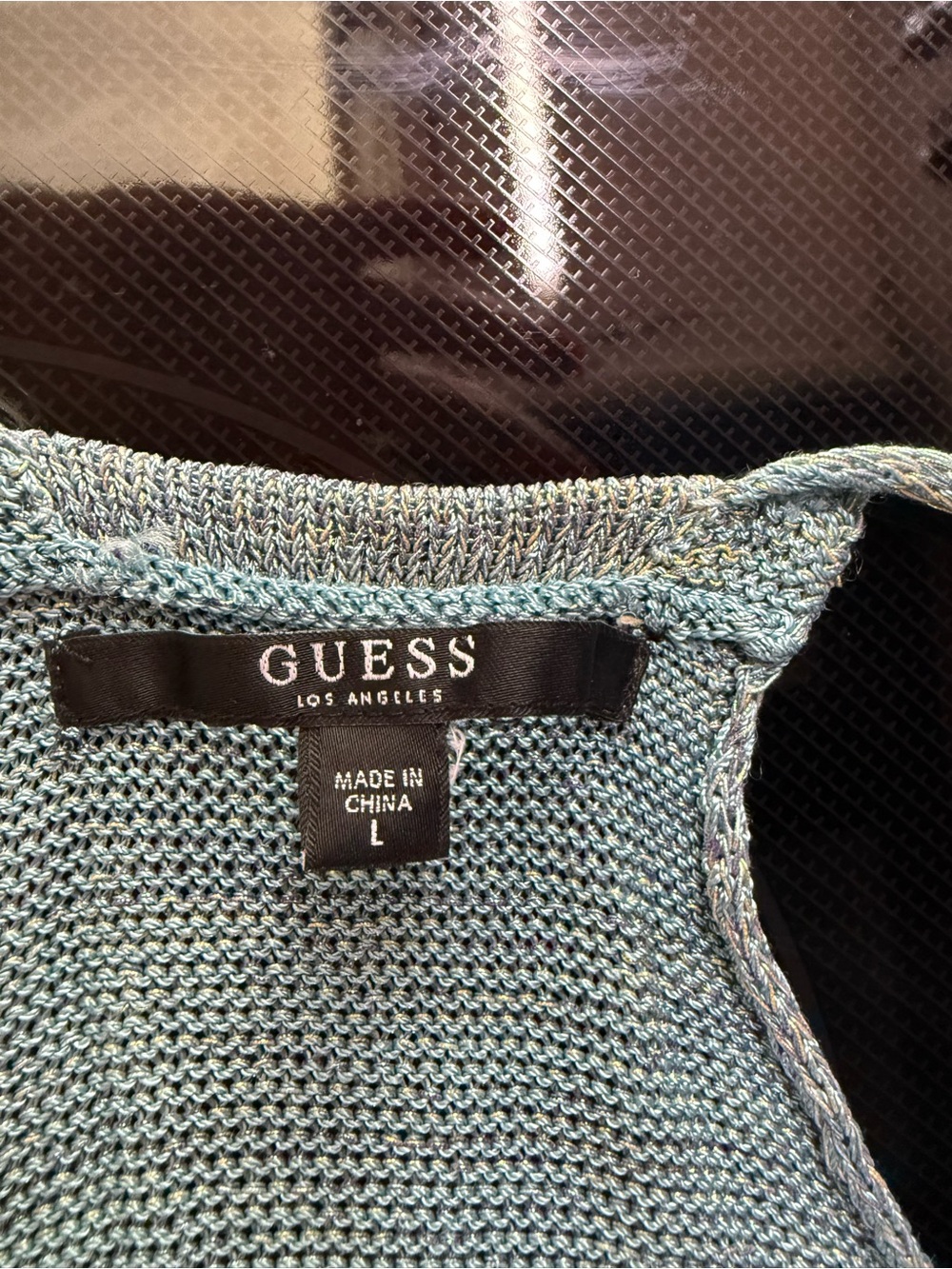 GUESS Light Blue Knit Racerback Tank - Picture 4 of 5